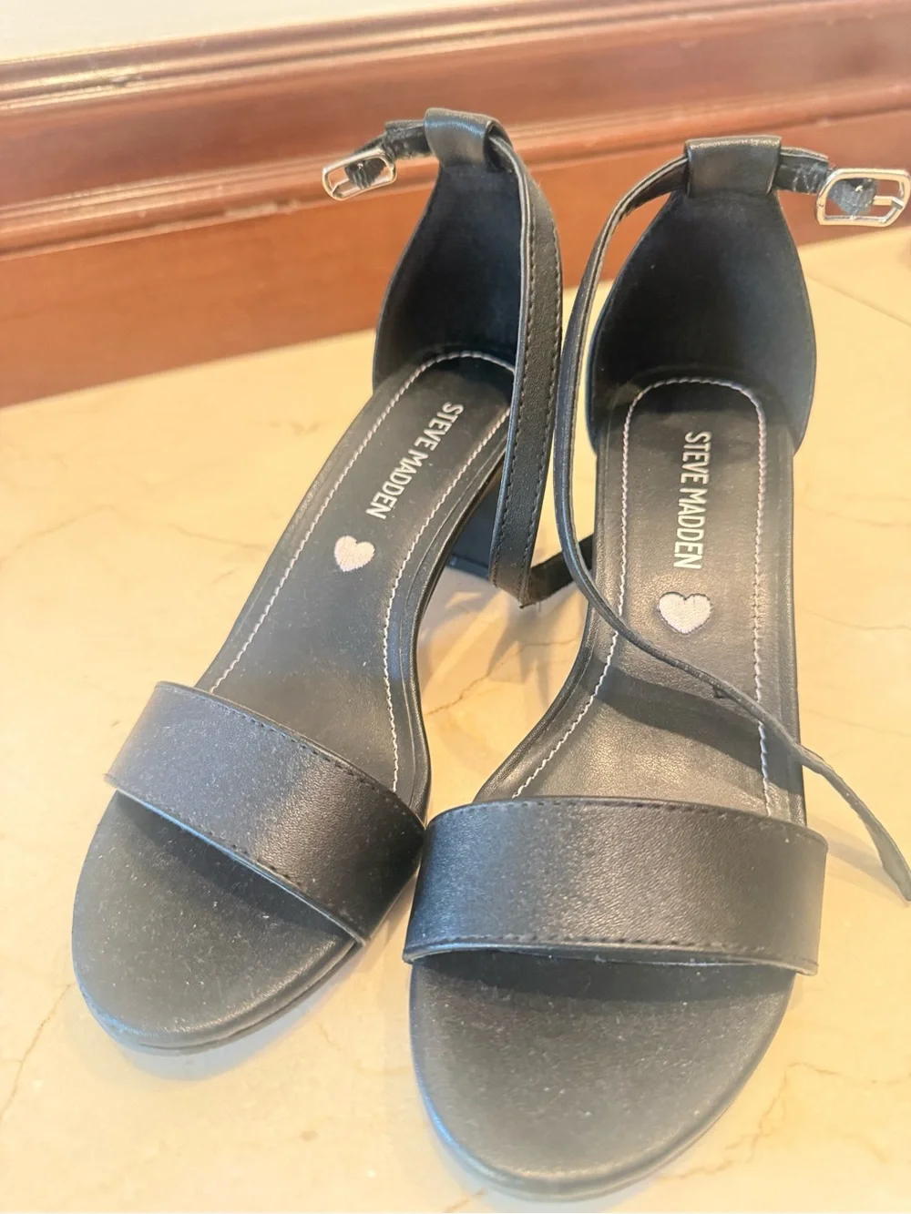 Steve Madden Black Strappy Block Heel Sandals